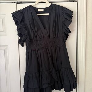 Ulla Johnson Black V-Neck Dress